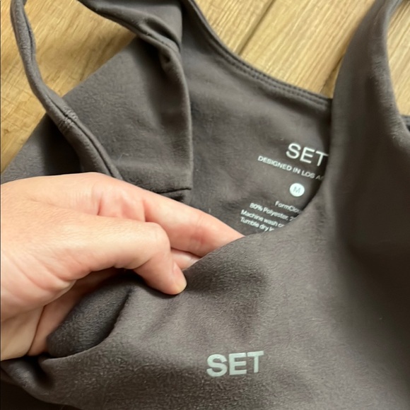 SET Active Charcoal Sports Bra and Shorts Set size medium - Picture 4 of 6